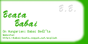 beata babai business card